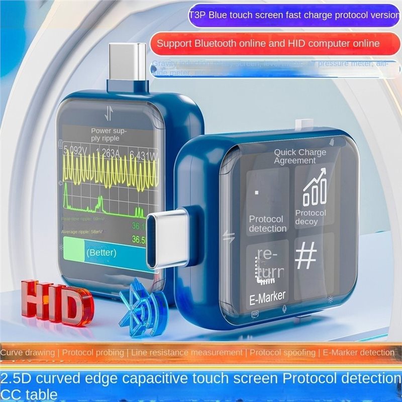 Logic Analyzer Usb - AFOURT-T3P Touch-Control USB-Leistungstester, digitales Voltmeter und